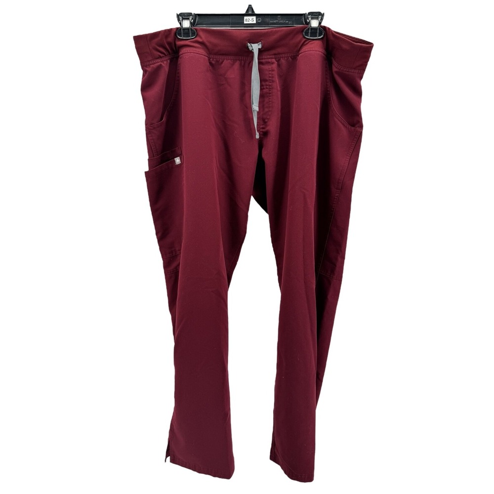 FIGS Women's Burgundy Kade Medical Cargo Scrub Pants Size XXL